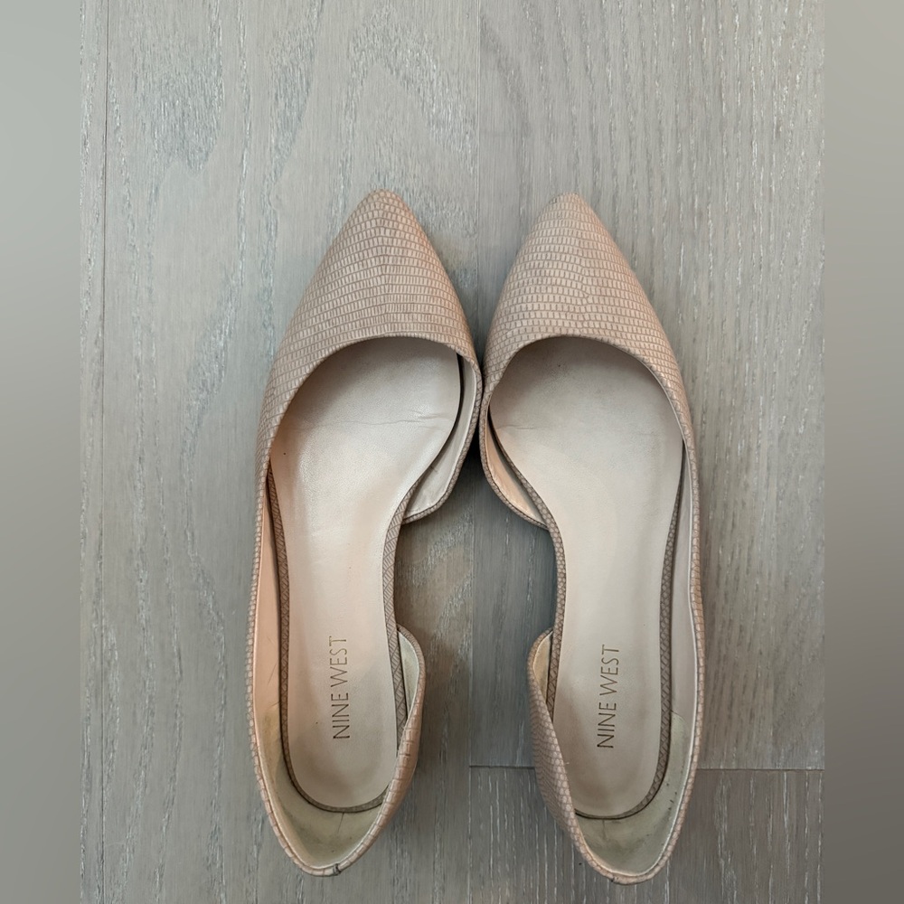 Nine West Beige Textured Flats